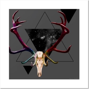 Cosmic Deer Skull Posters and Art